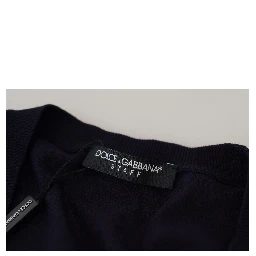 Blue Wool STAFF Down Cardigan Sweater