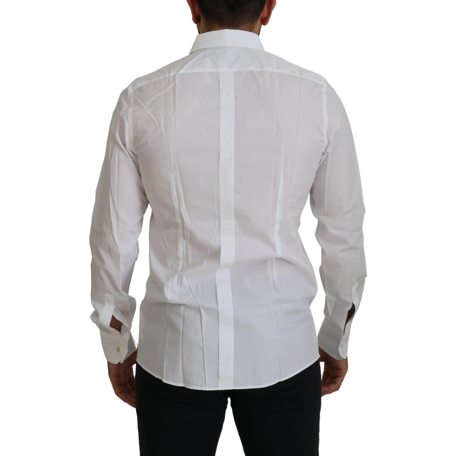 White Cotton Peacock Feather Formal GOLD Shirt