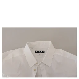 White Cotton Peacock Feather Formal GOLD Shirt