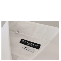 White Cotton Peacock Feather Formal GOLD Shirt