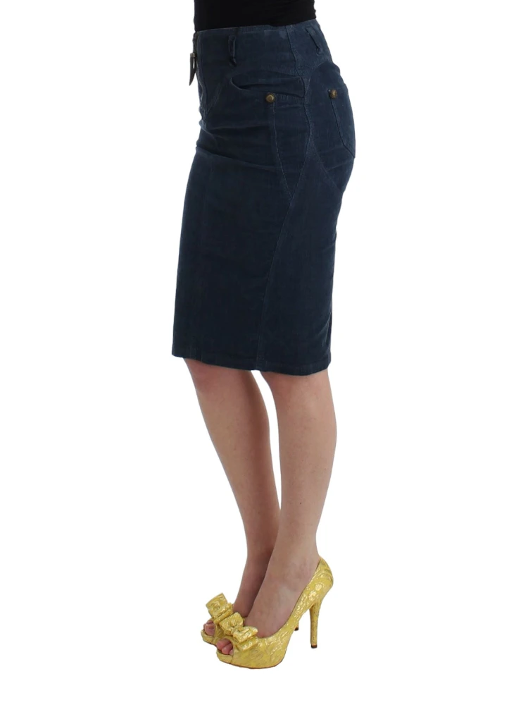 Blue corduroy pencil skirt alternative