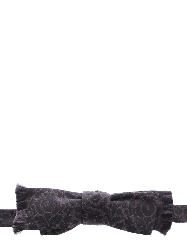 Gray Black Wool Bow Tie