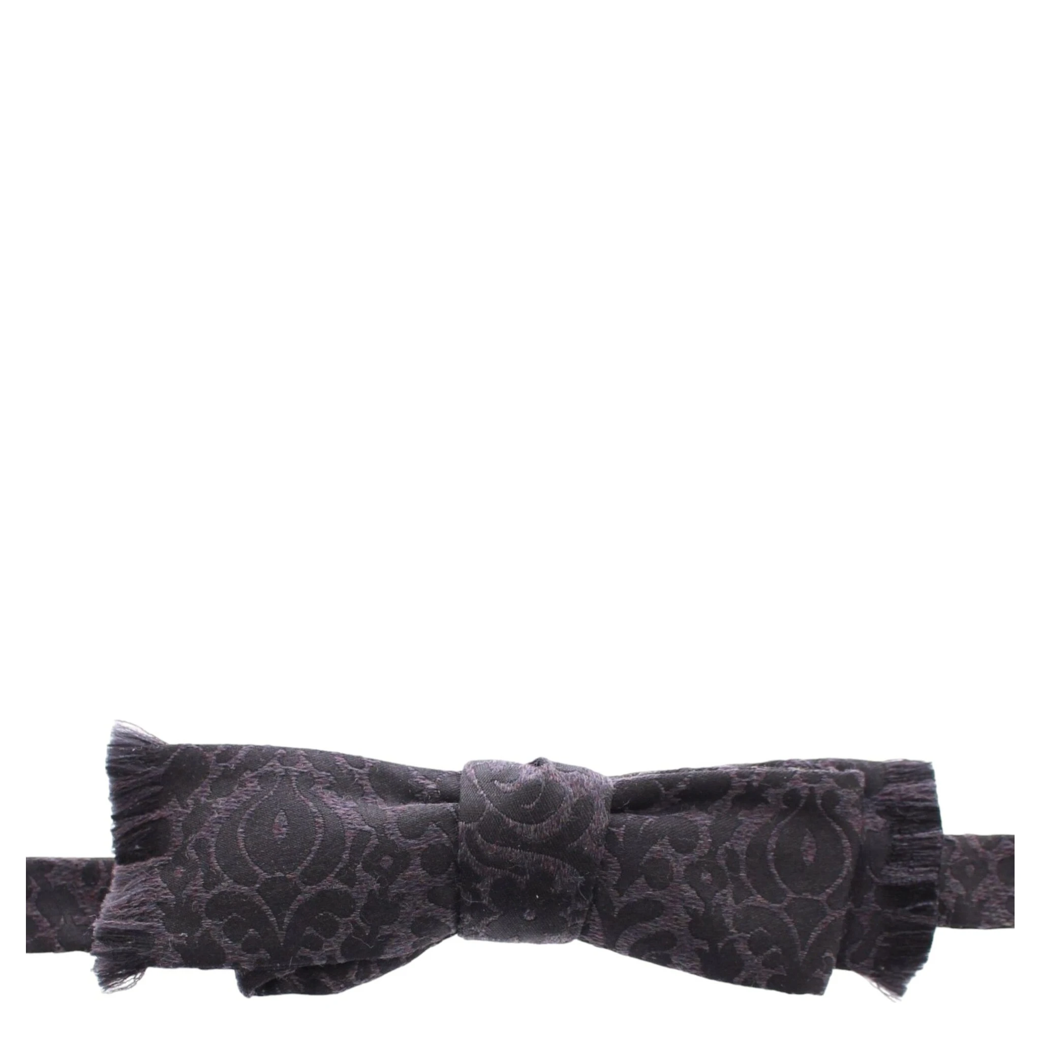 Gray Black Wool Bow Tie