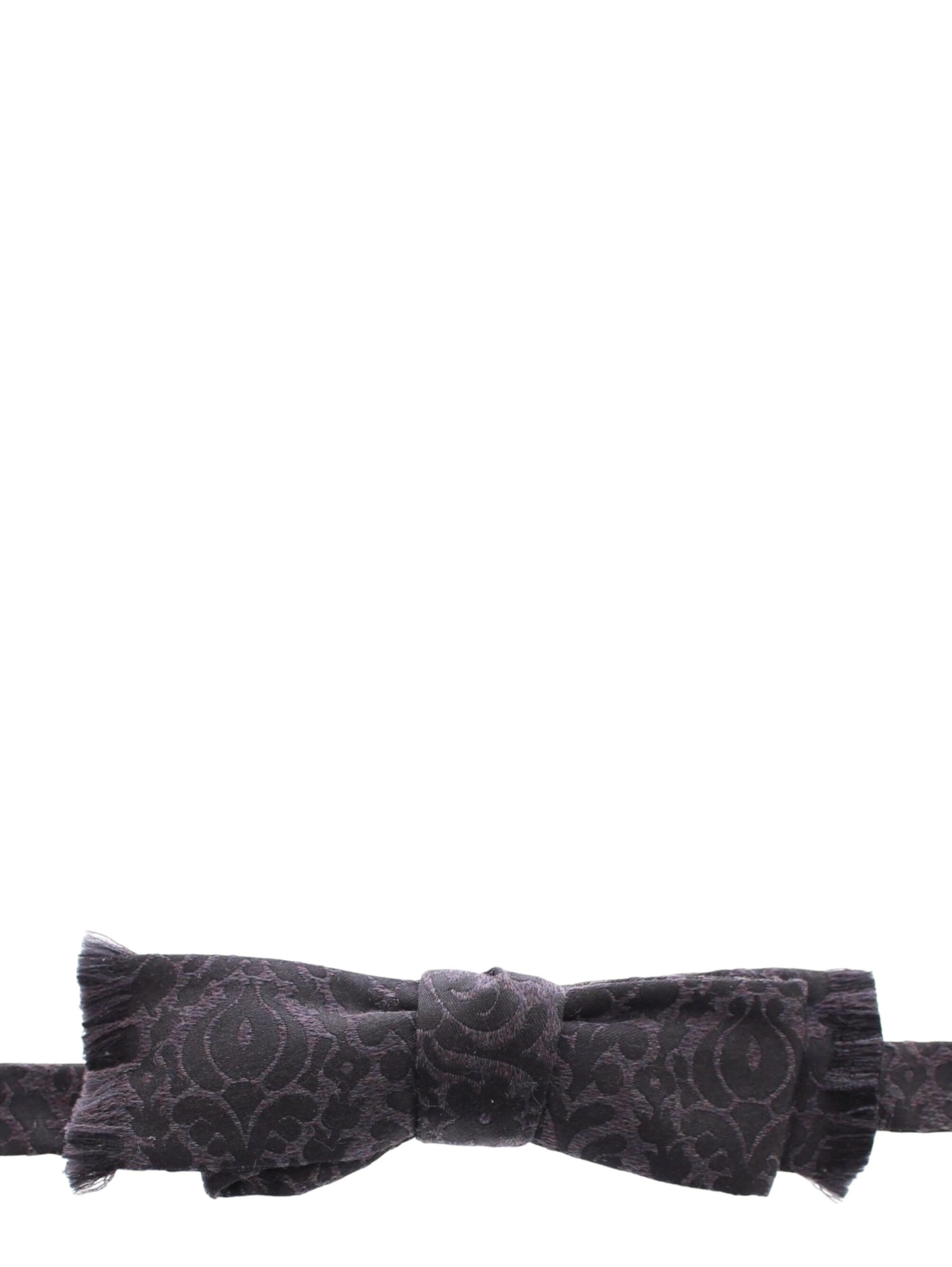 Gray Black Wool Bow Tie