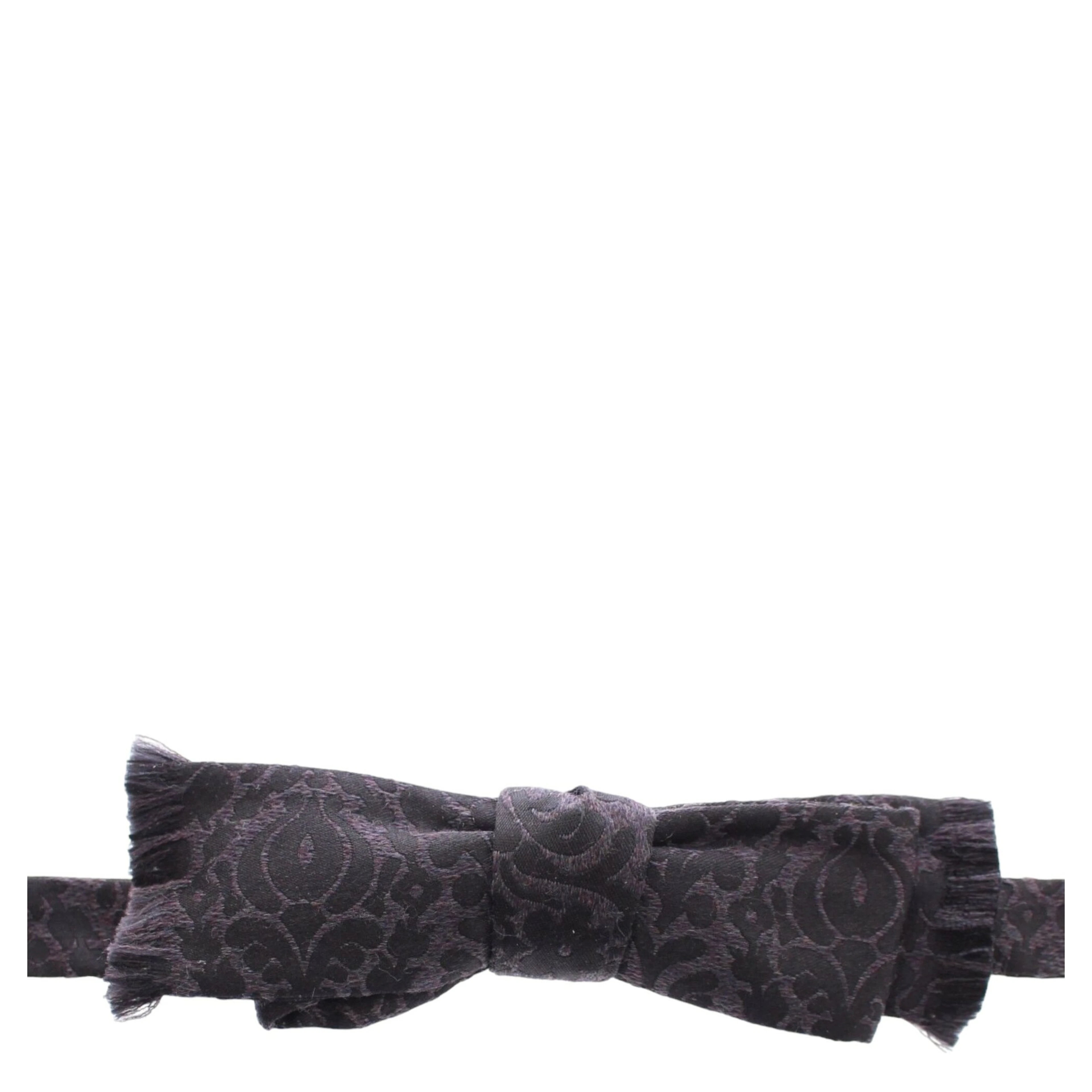 Gray Black Wool Bow Tie