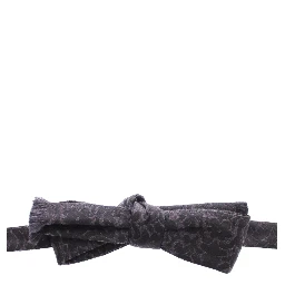 Gray Black Wool Bow Tie