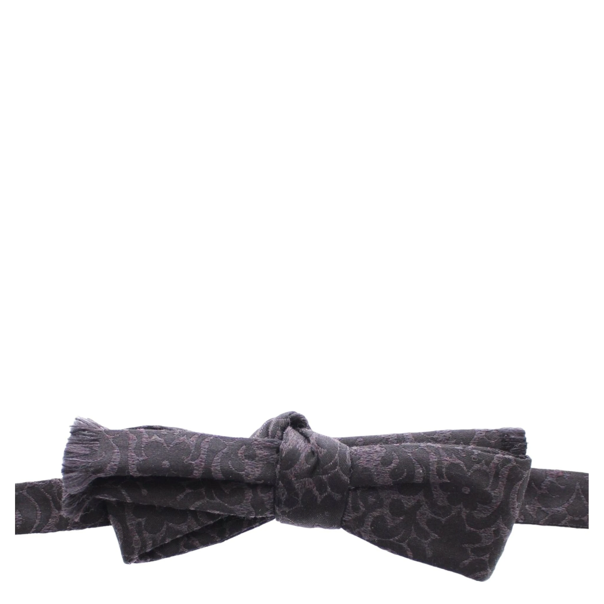 Gray Black Wool Bow Tie