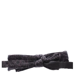 Gray Black Wool Bow Tie