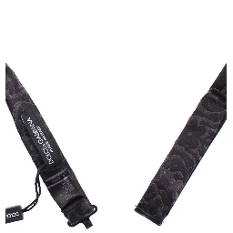 Gray Black Wool Bow Tie