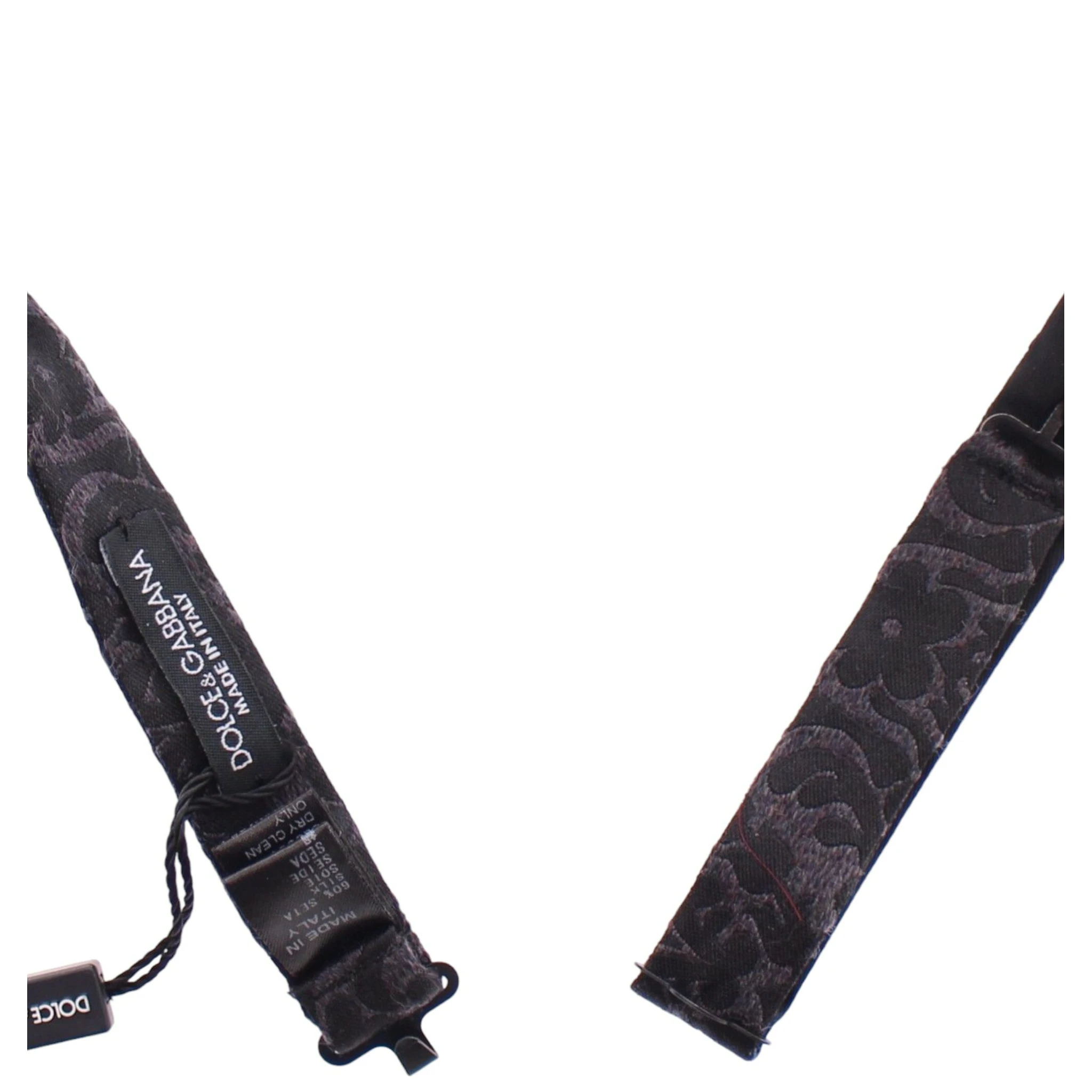 Gray Black Wool Bow Tie