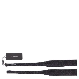 Gray Black Wool Bow Tie