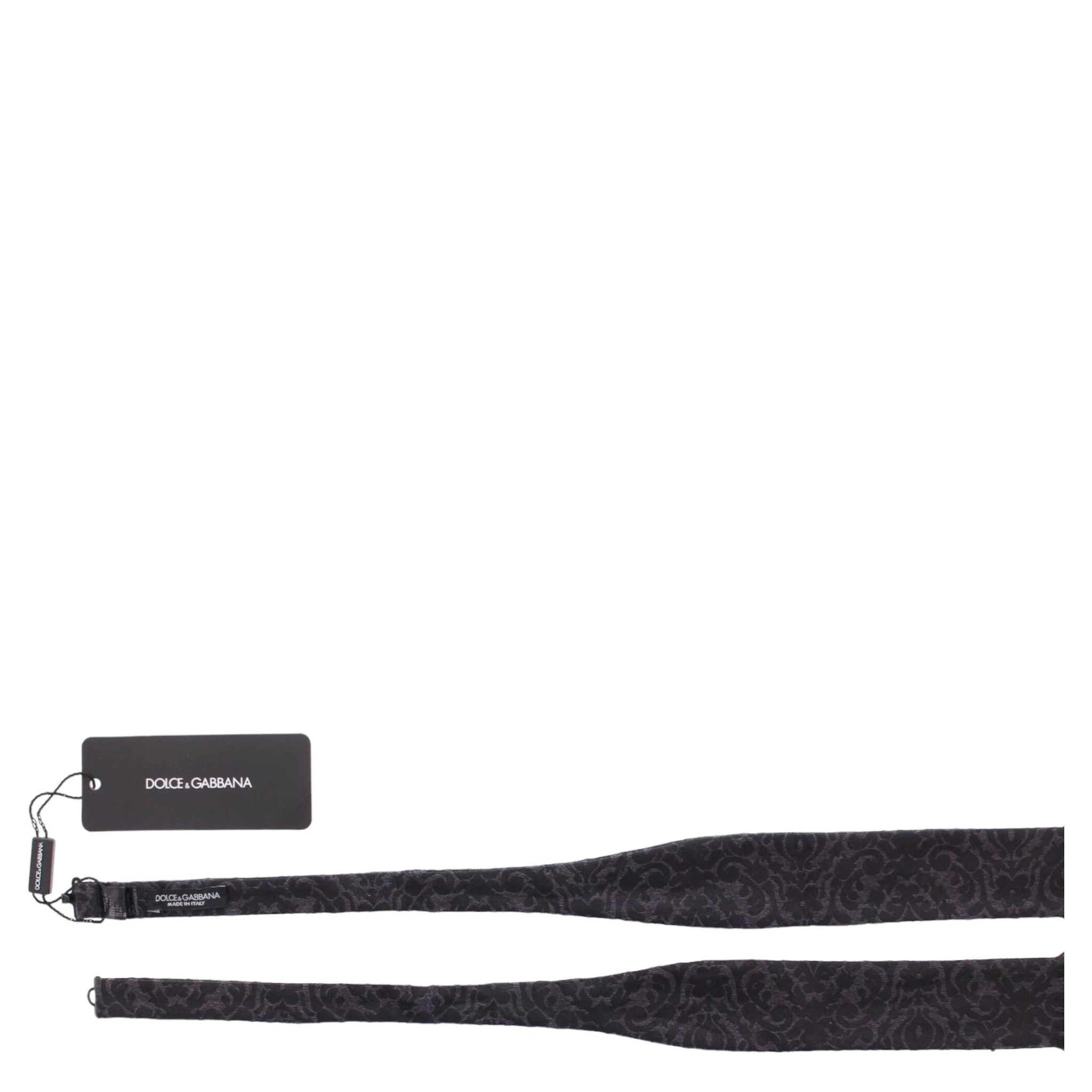 Gray Black Wool Bow Tie