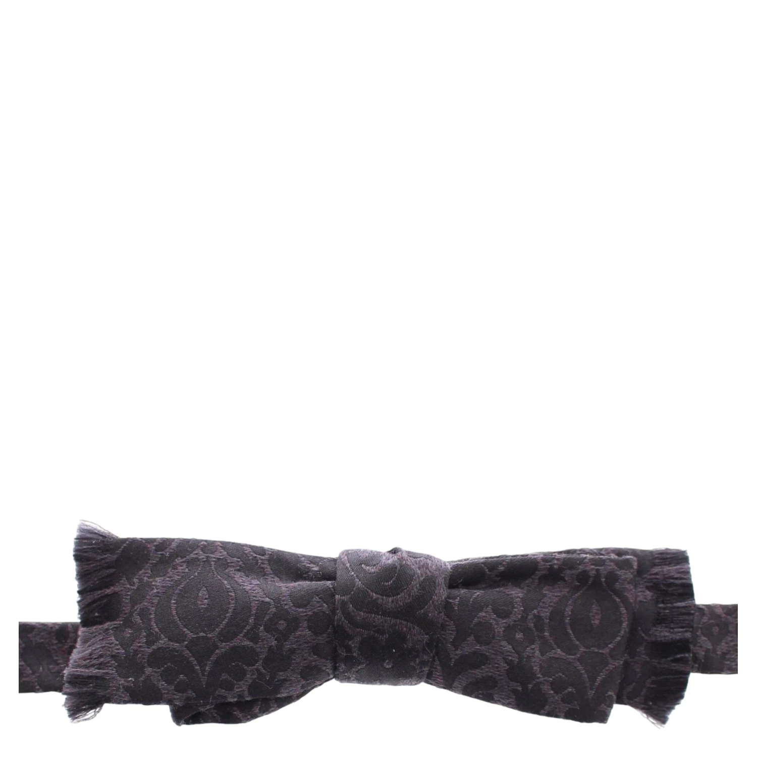 Gray Black Wool Silk Bow Tie