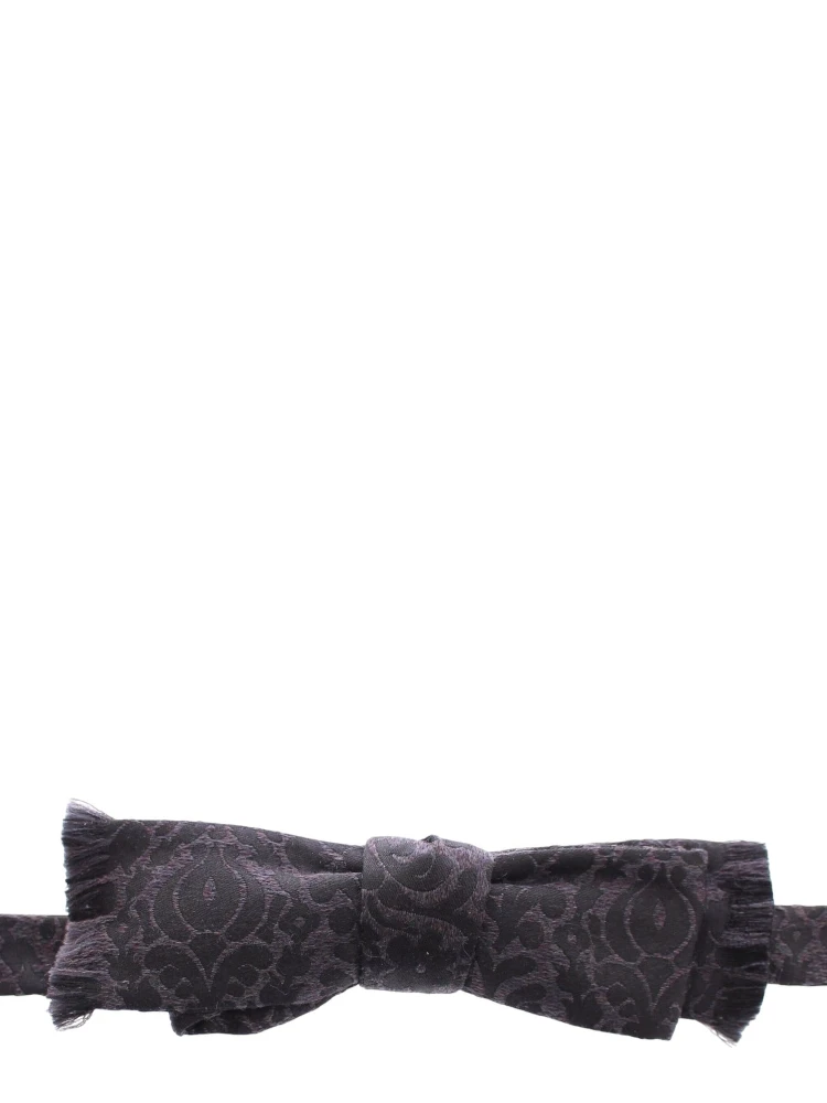 Gray Black Wool Silk Bow Tie alternative