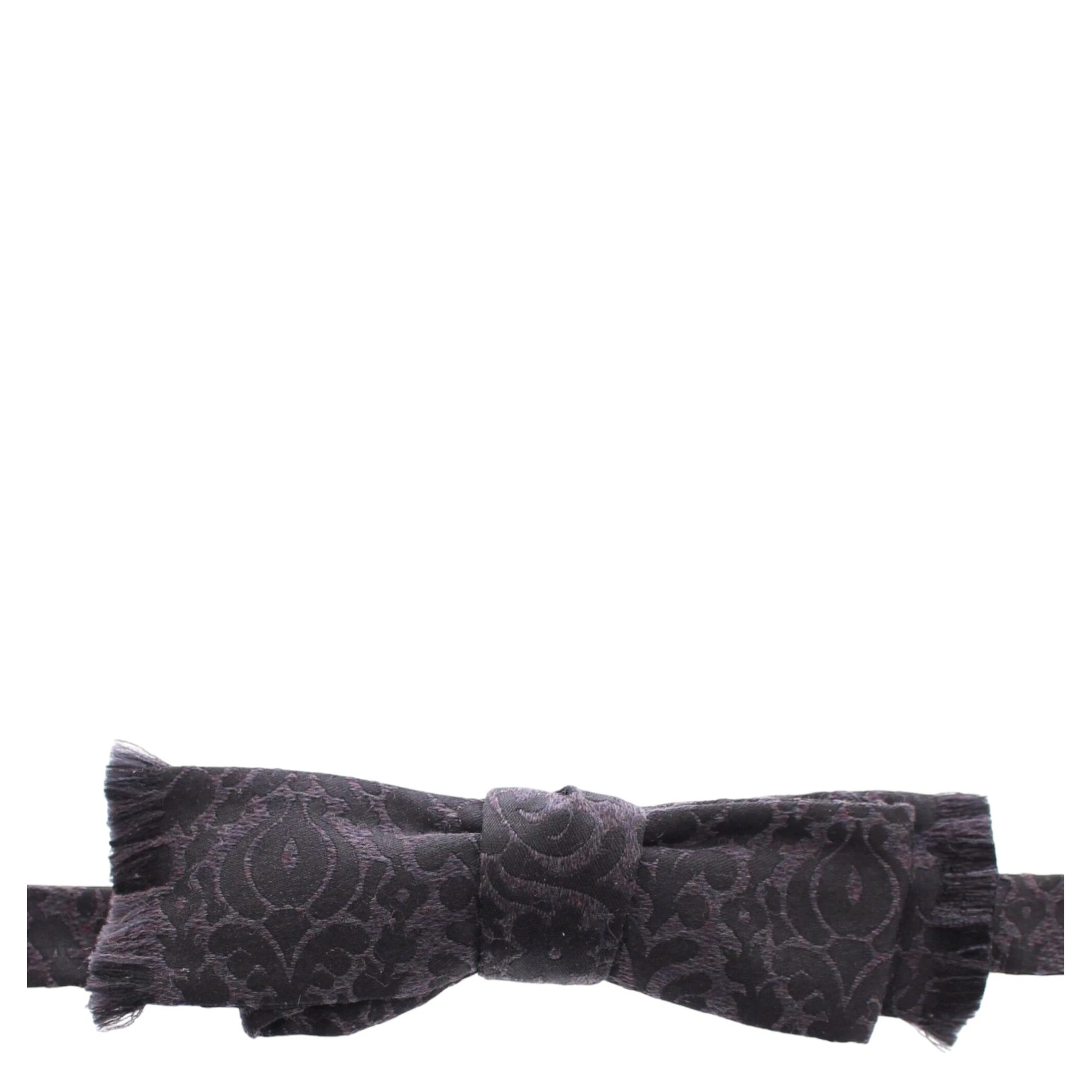 Gray Black Wool Silk Bow Tie