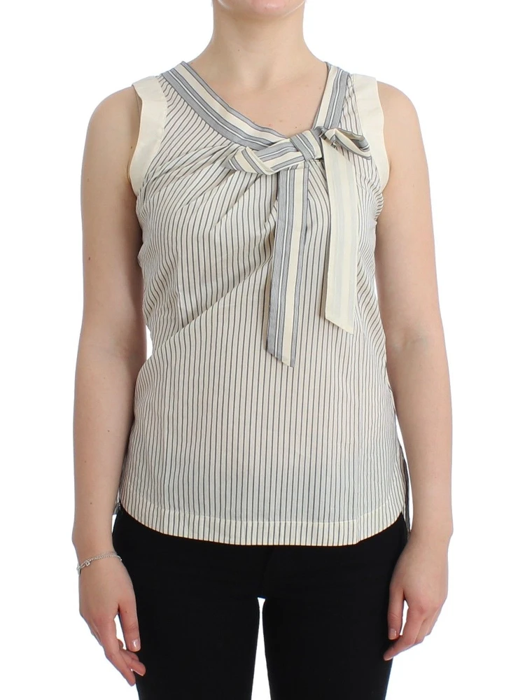 Beachwear Striped Top Blouse Shirt Bow Tank