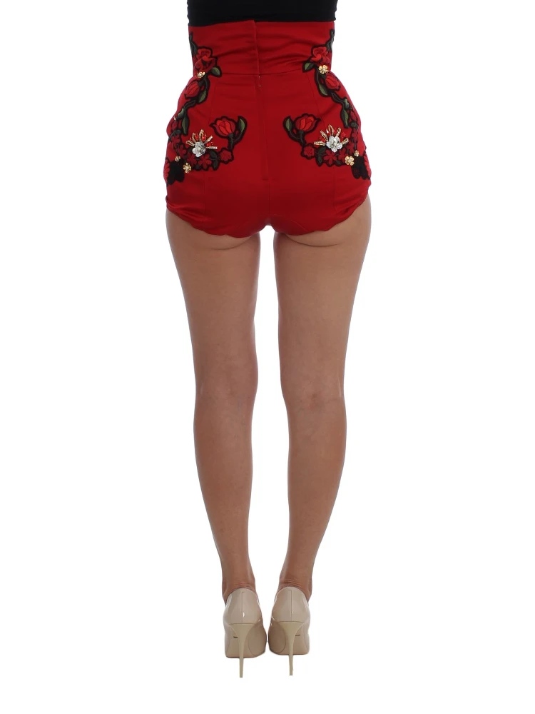 Red Silk Crystal Roses Shorts alternative