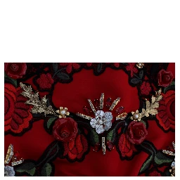 Red Silk Crystal Roses Shorts