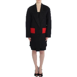 Black Coat Trench Long Draped Jacket Blazer