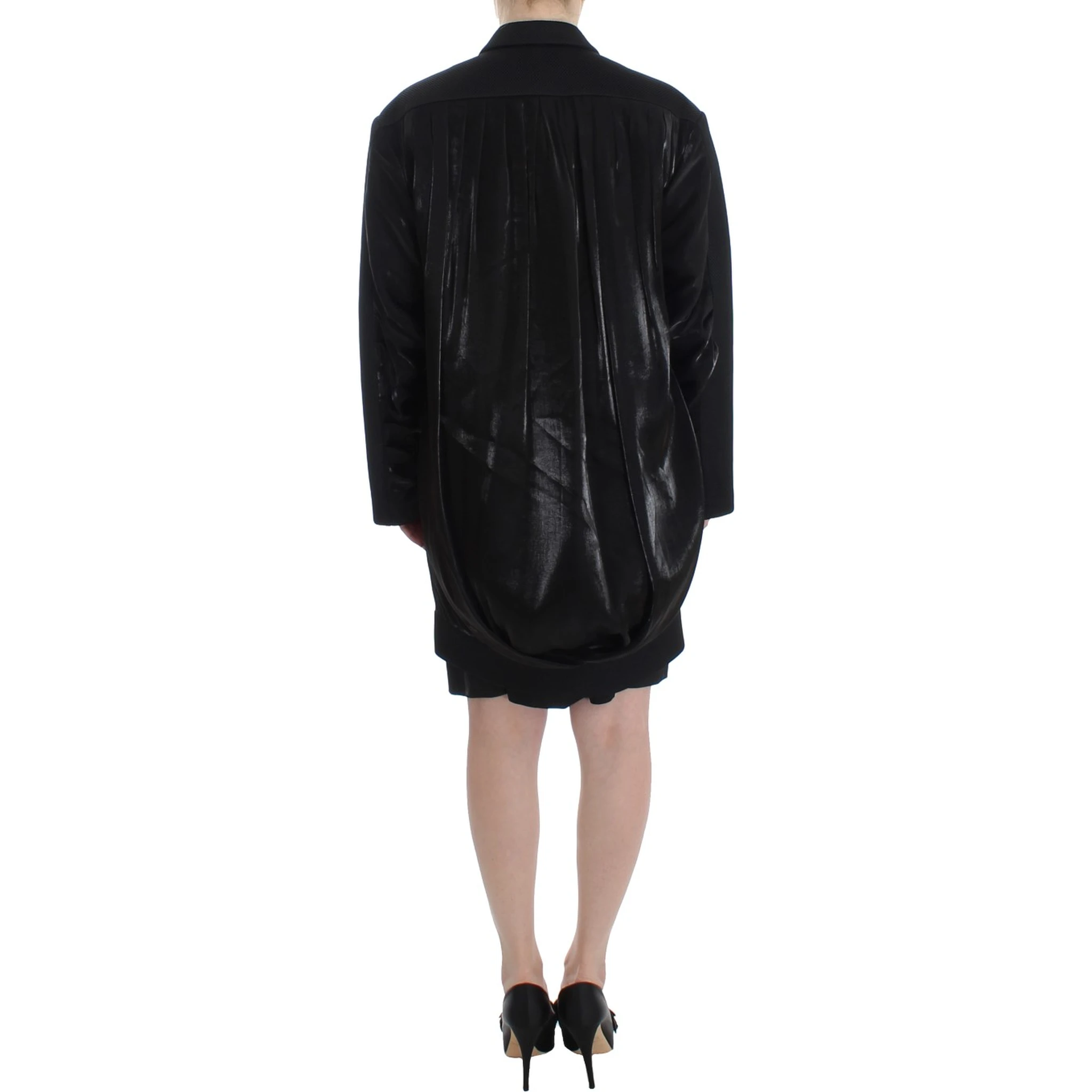 Black Coat Trench Long Draped Jacket Blazer