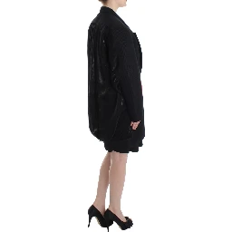 Black Coat Trench Long Draped Jacket Blazer