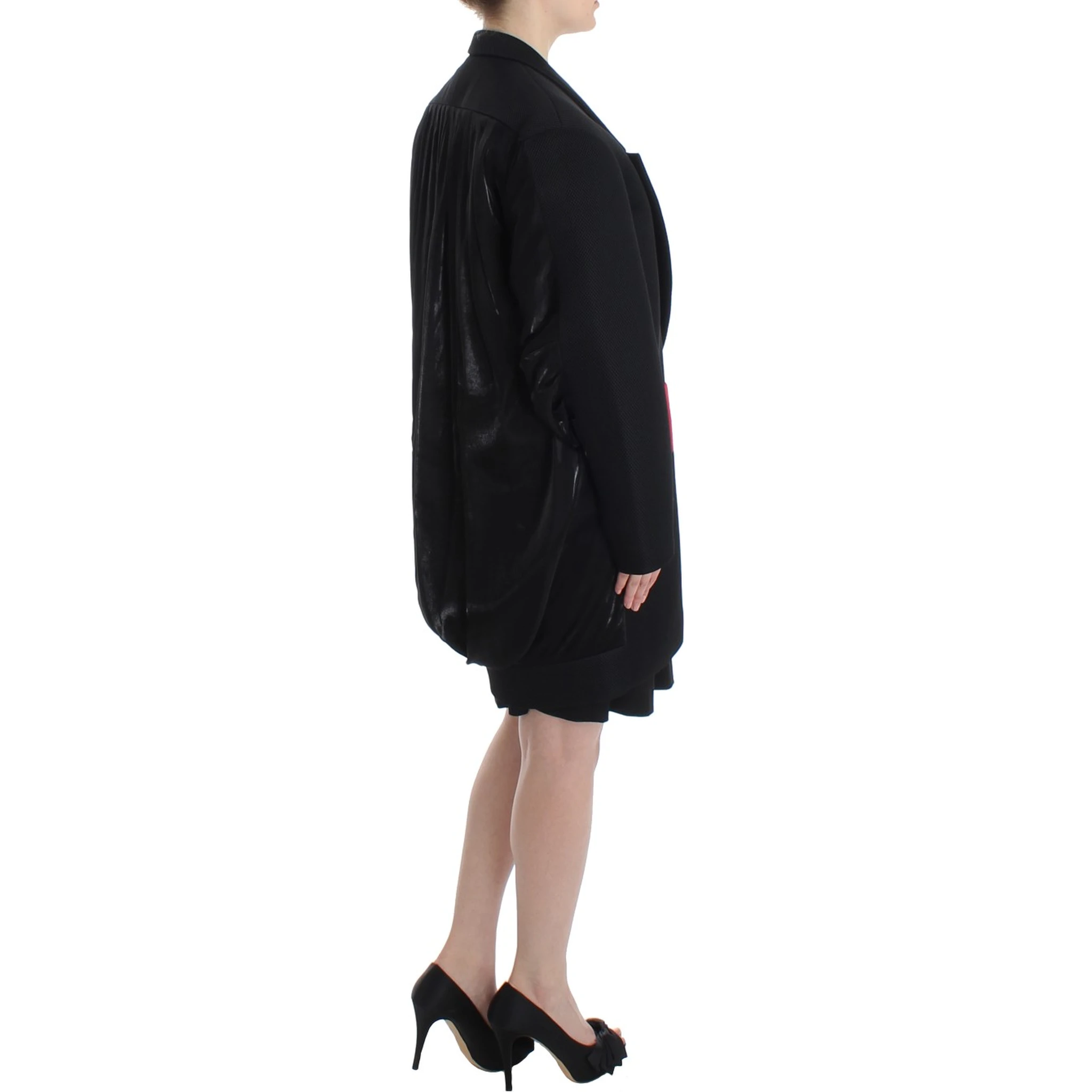 Black Coat Trench Long Draped Jacket Blazer