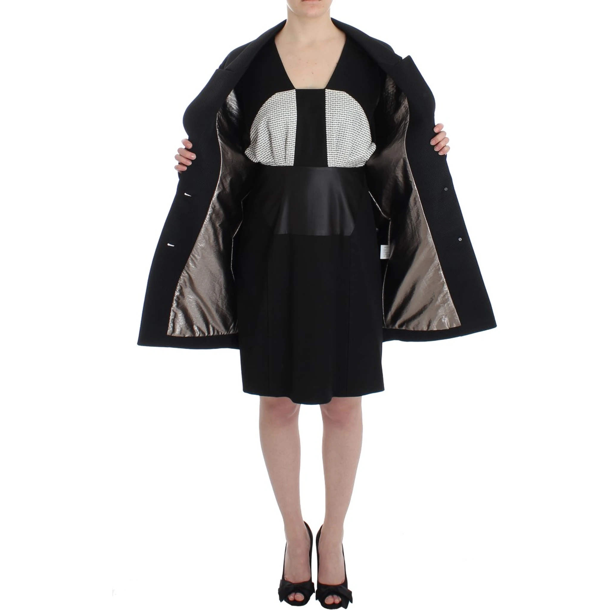 Black Coat Trench Long Draped Jacket Blazer