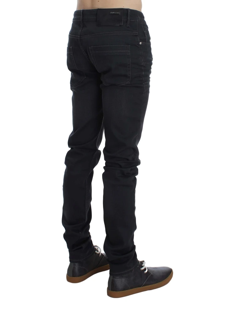 Gray Cotton Stretch Slim Fit Jeans