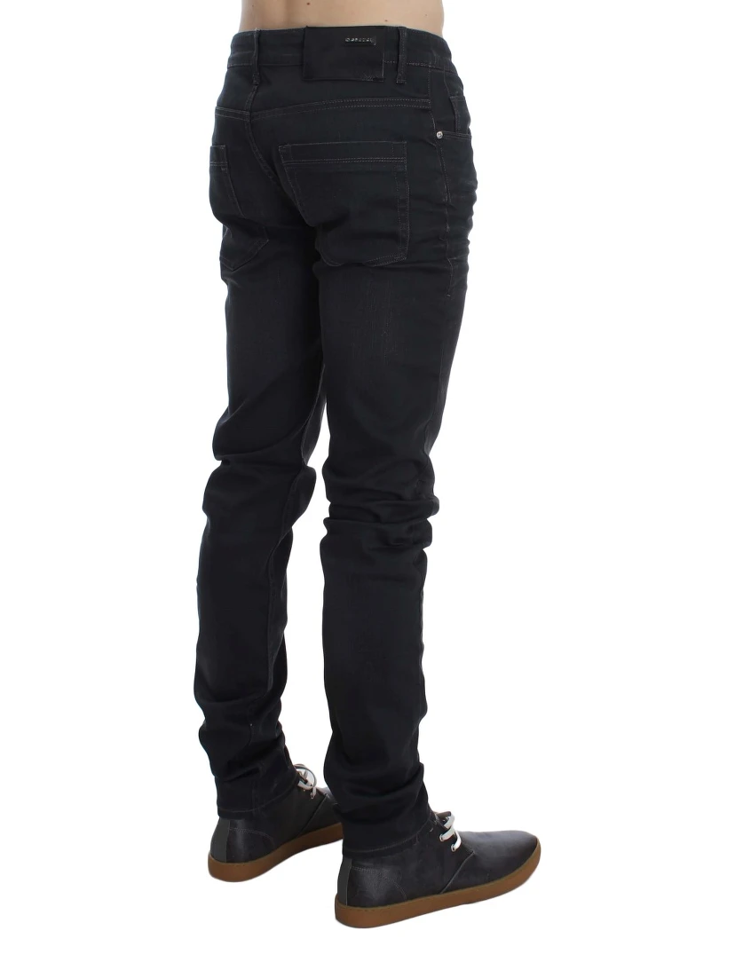 Gray Cotton Stretch Slim Fit Jeans