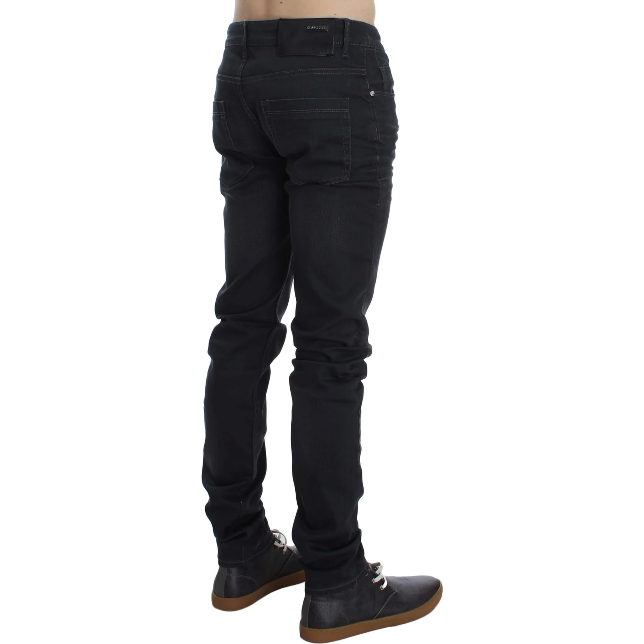 Gray Cotton Stretch Slim Fit Jeans