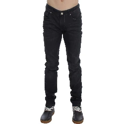 Gray Cotton Stretch Slim Fit Jeans