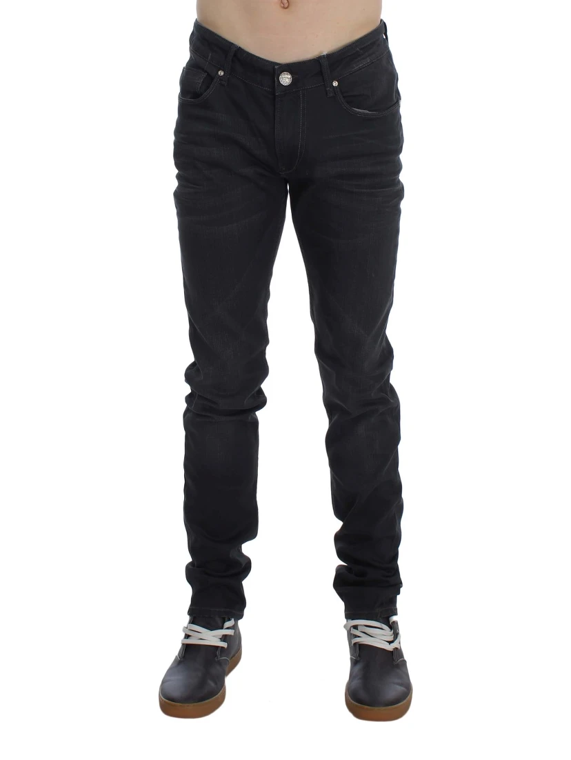 Gray Cotton Stretch Slim Fit Jeans