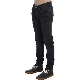 Gray Cotton Stretch Slim Fit Jeans
