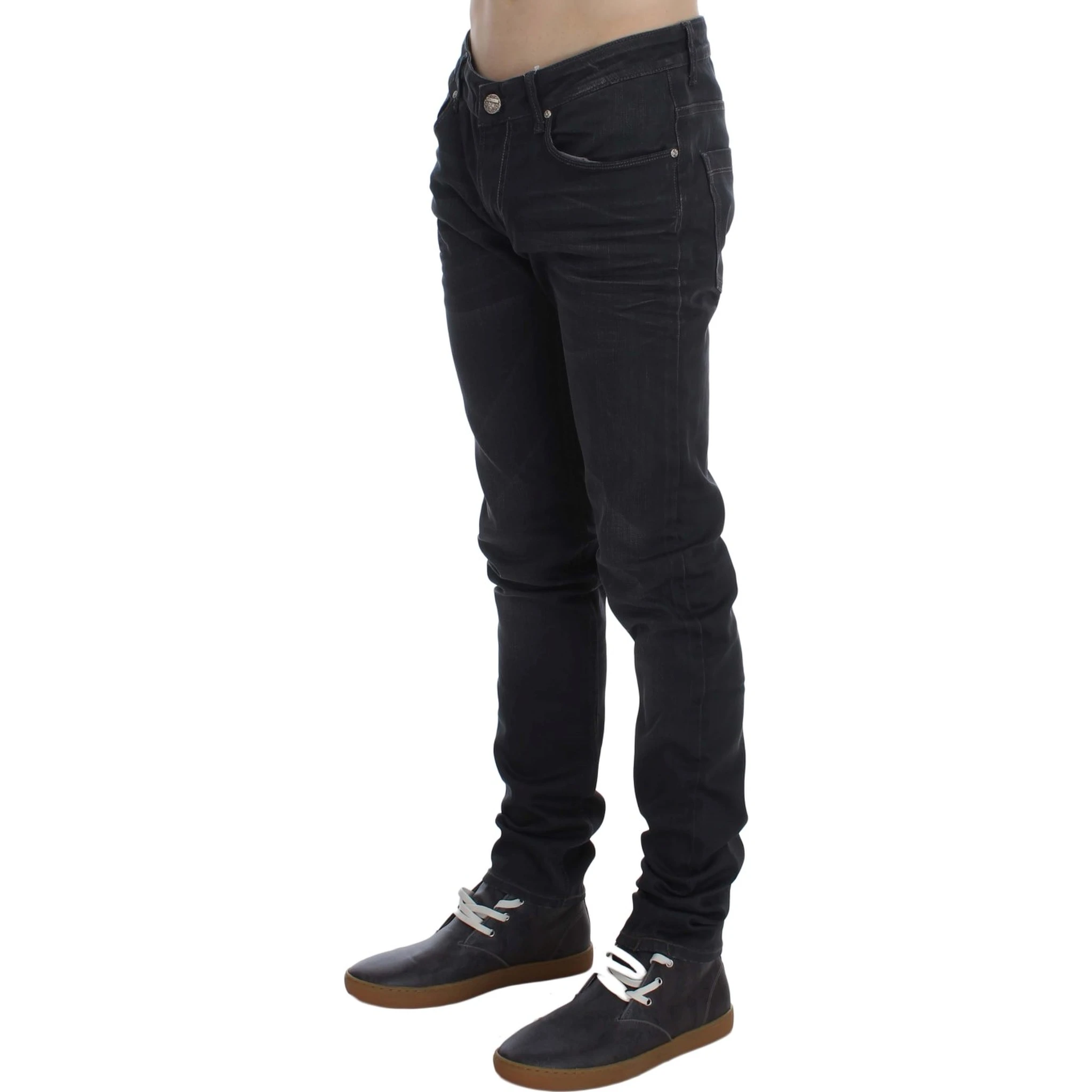 Gray Cotton Stretch Slim Fit Jeans