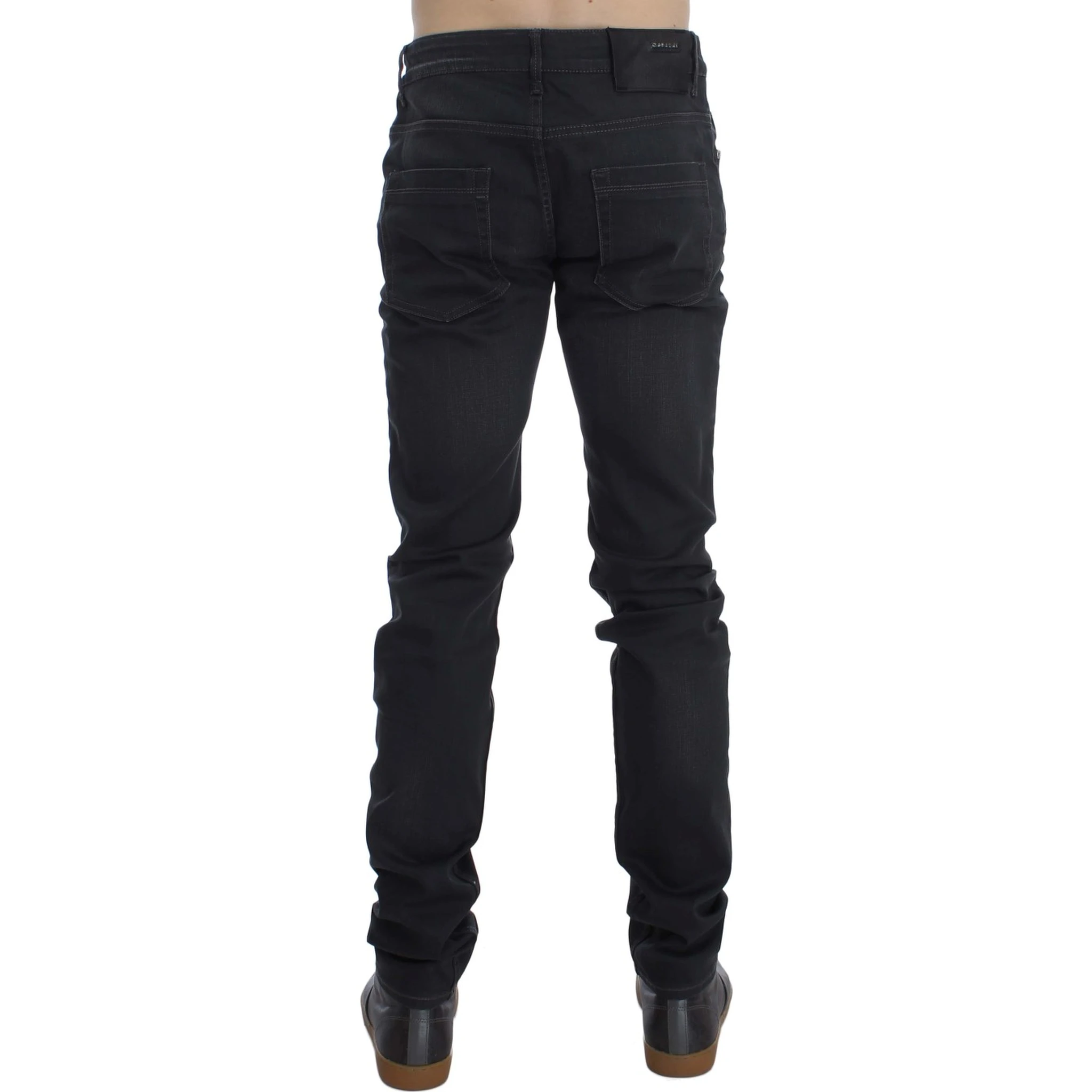Gray Cotton Stretch Slim Fit Jeans