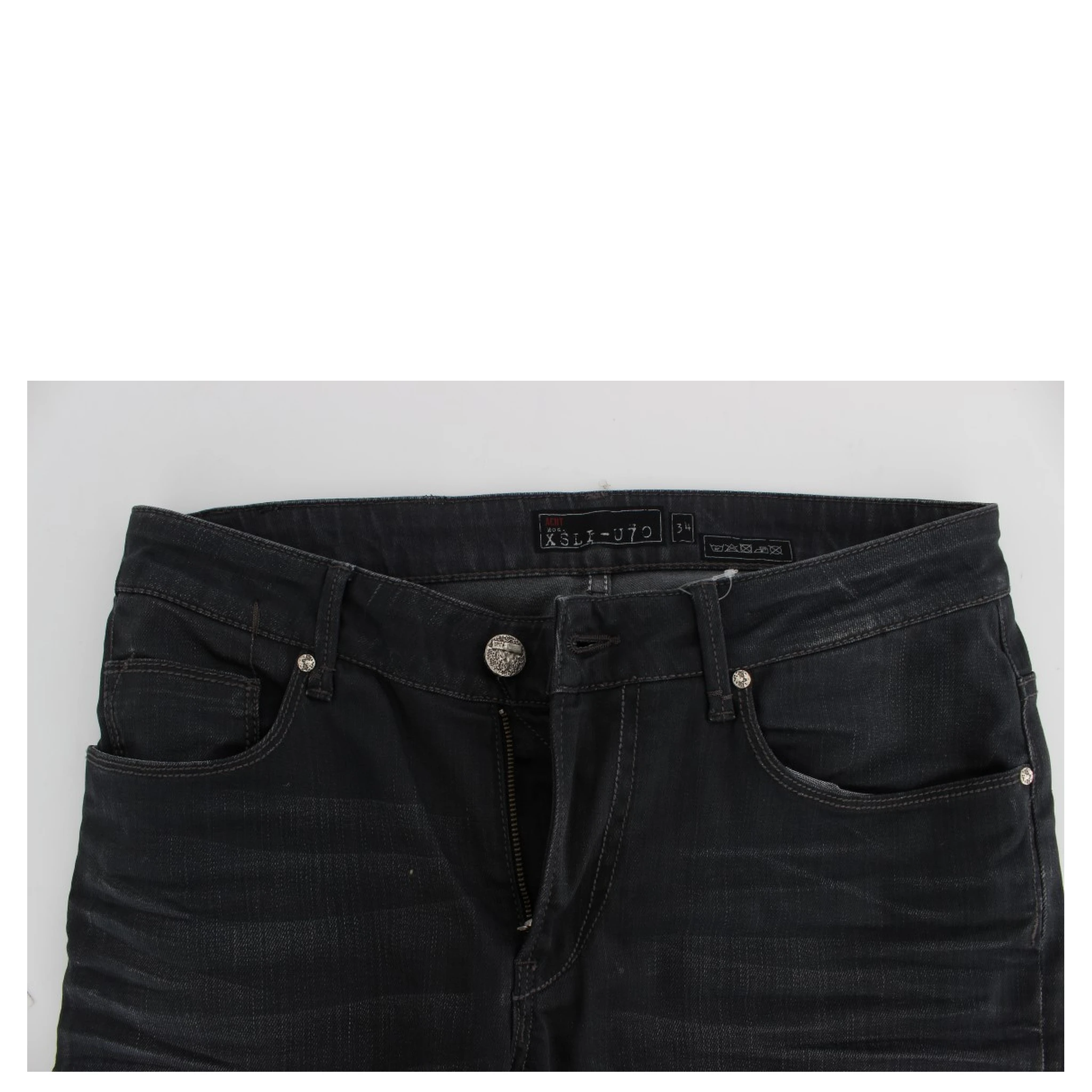 Gray Cotton Stretch Slim Fit Jeans