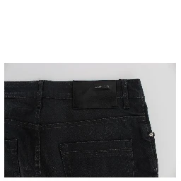 Gray Cotton Stretch Slim Fit Jeans