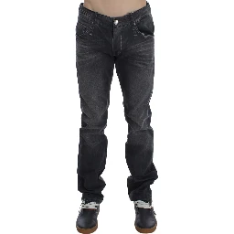 Gray Cotton Regular Low Fit Jeans