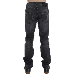 Gray Cotton Regular Low Fit Jeans
