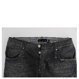 Gray Cotton Regular Low Fit Jeans