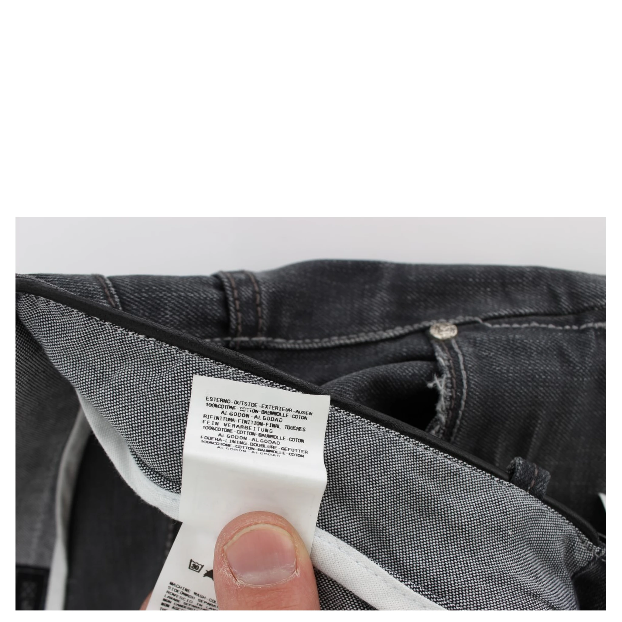 Gray Cotton Regular Low Fit Jeans