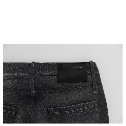 Gray Cotton Regular Low Fit Jeans