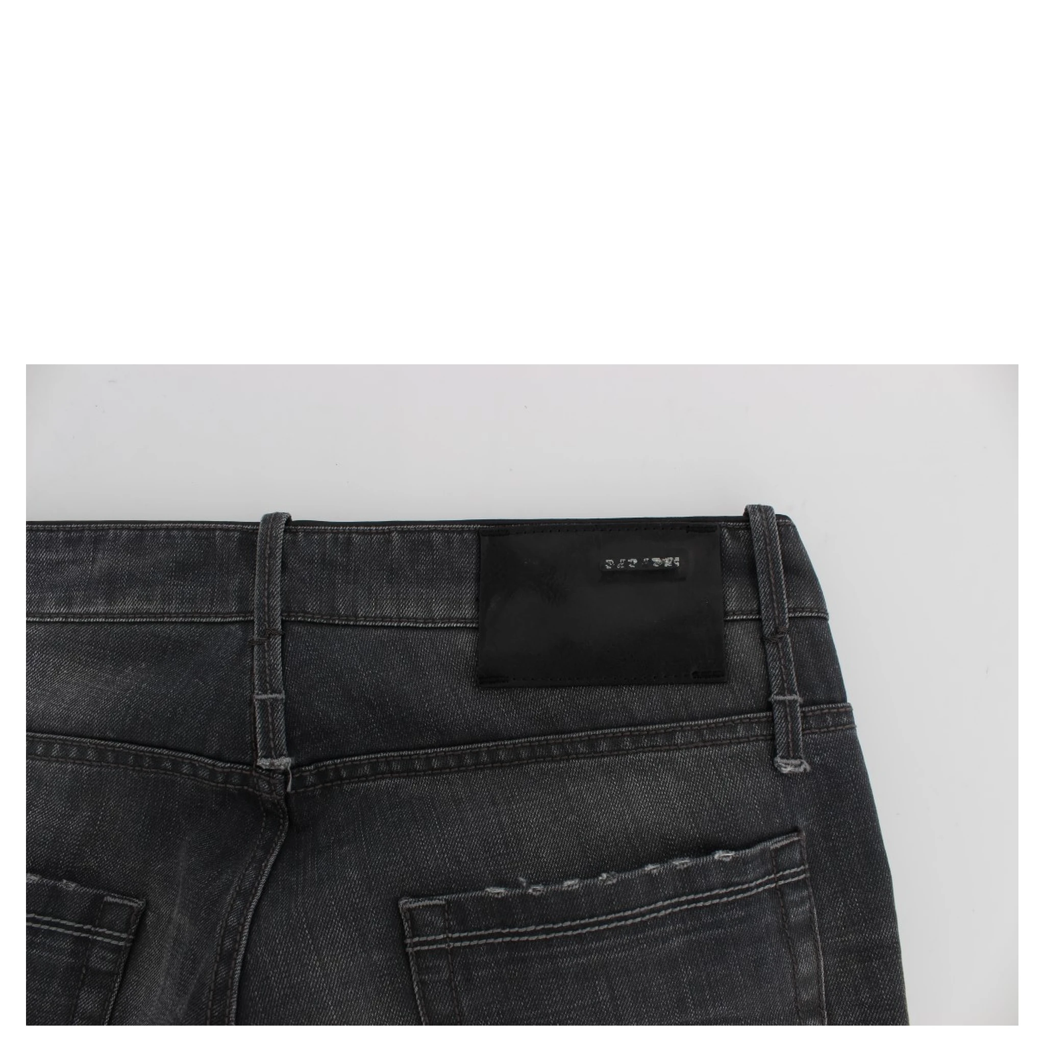 Gray Cotton Regular Low Fit Jeans