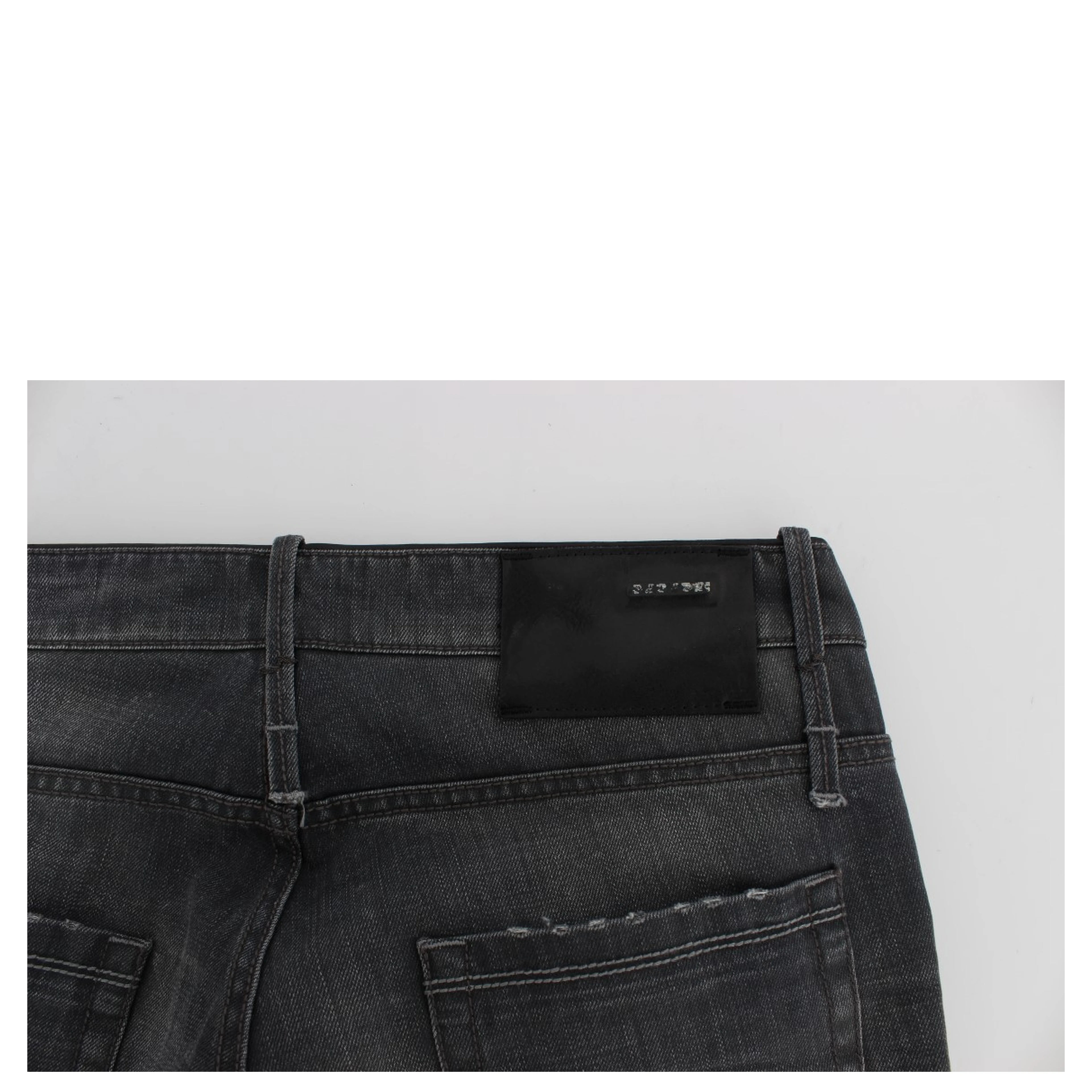 Gray Cotton Regular Low Fit Jeans