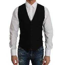 Black Wool Dress Waistcoat
