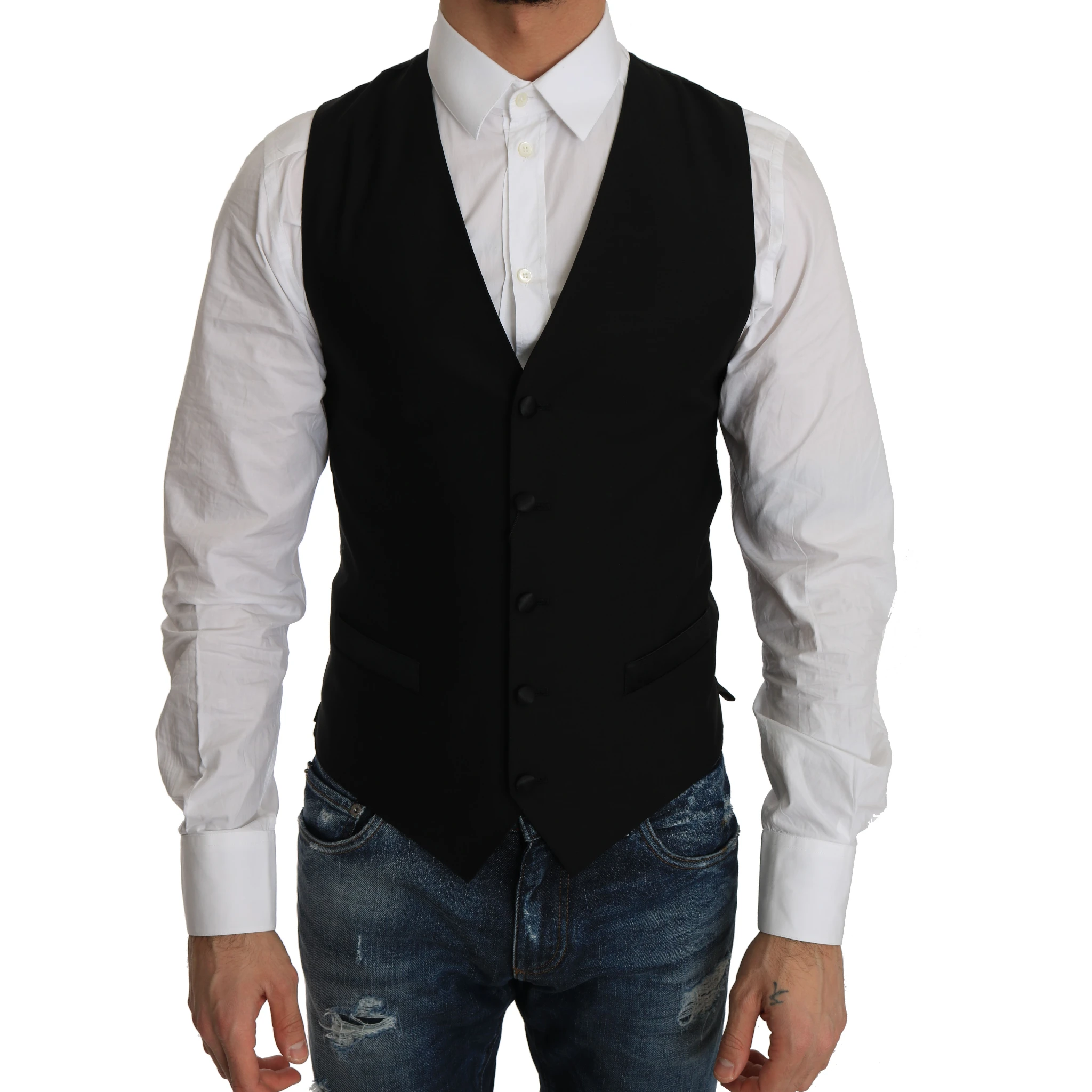 Black Wool Dress Waistcoat