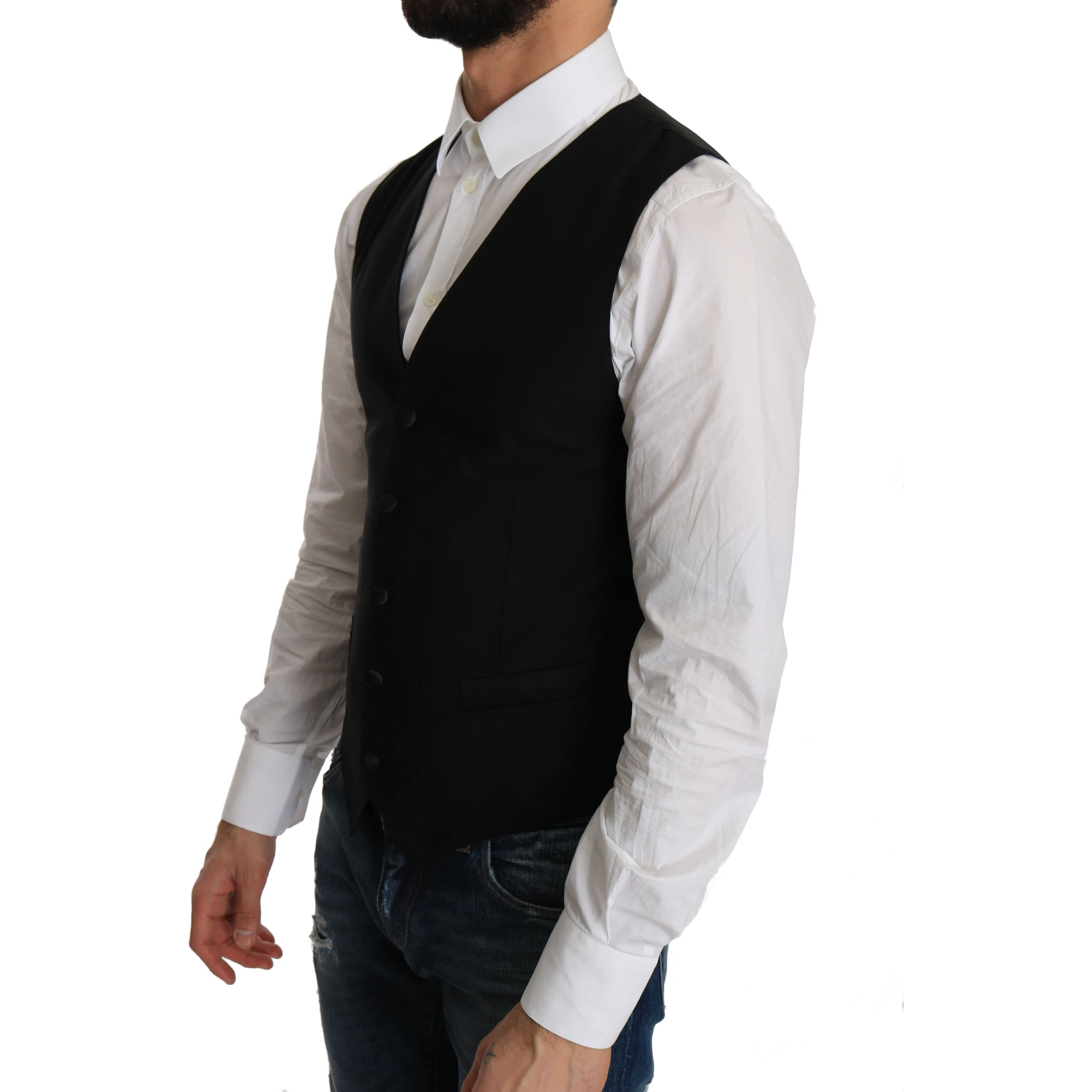Black Wool Dress Waistcoat