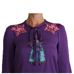 Purple Blouse Prince  Fairy Tale Embellished  Top