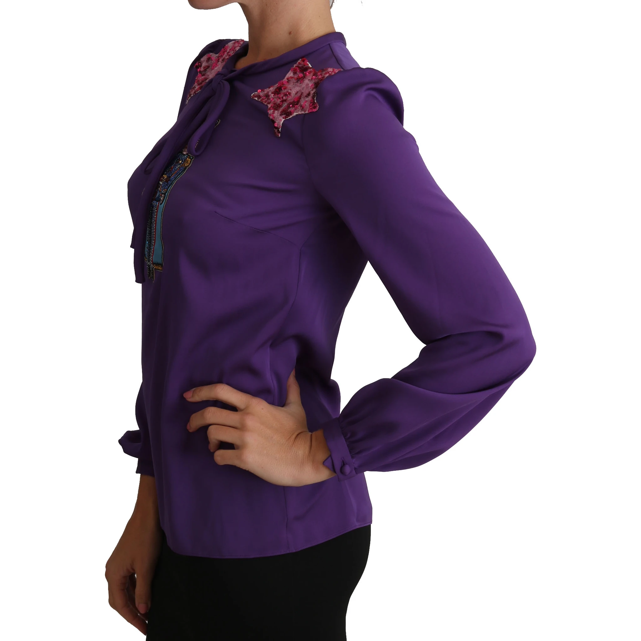 Purple Blouse Prince  Fairy Tale Embellished  Top