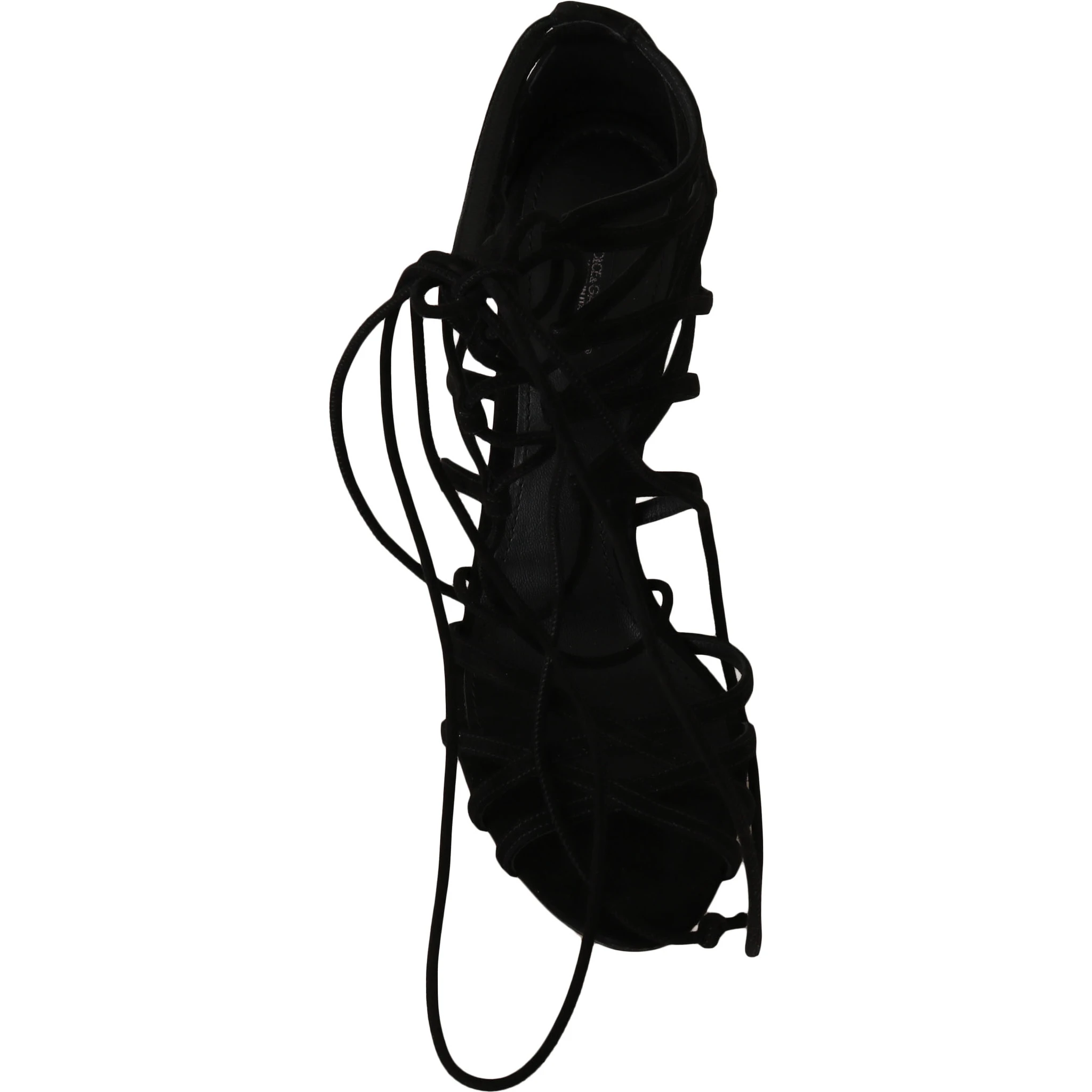 Black Suede Strap Stilettos Sandals